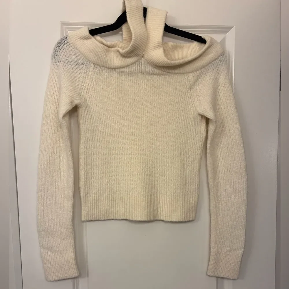 ANTHROPOLOGIE MOTH Cross Front Pullover Sweater Ivory Cream Women’s Size XS